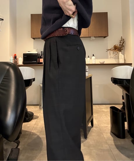 check柄slacks pants