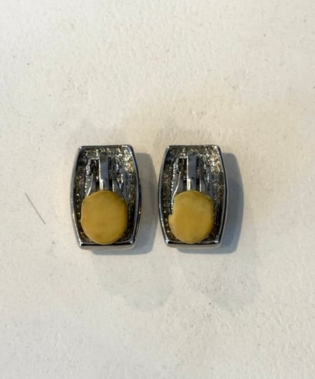 スクエアクリスタルイヤリング／vintage accessory