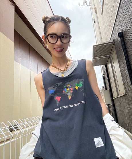 しゅーメイド切りっぱなしタンクトップ　adidas ONE STAGE.32／COUNTRIES／