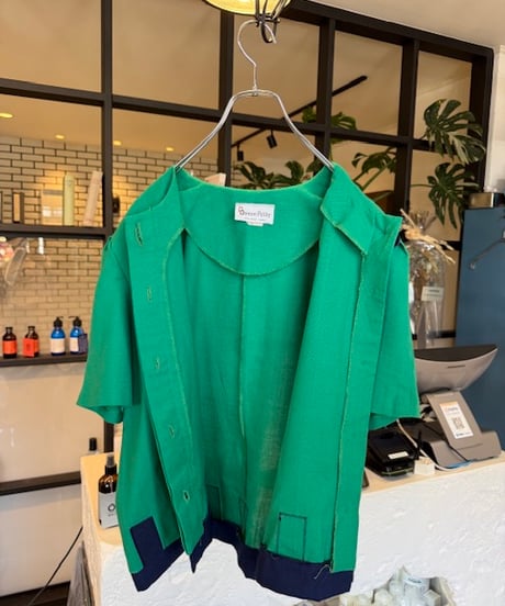 Damon Petite／green retro tops