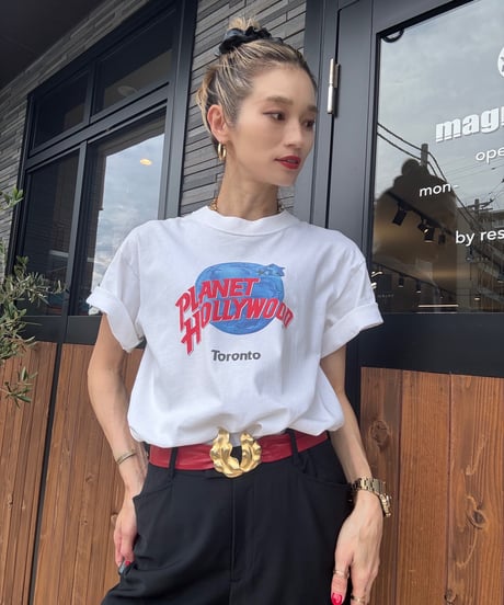 vintage rétro gold buckle ＆red belt
