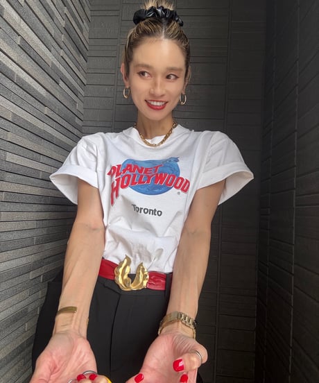 vintage rétro gold buckle ＆red belt