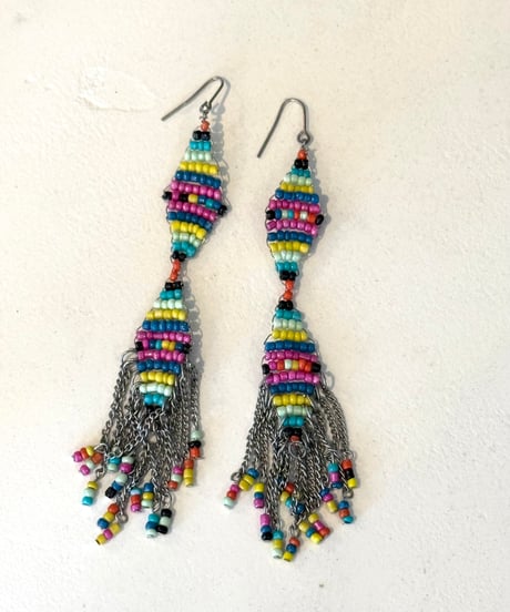 Artisan beads pierceダングルフリンジ