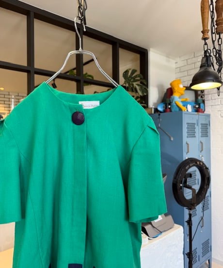 Damon Petite／green retro tops