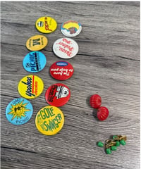 vintage tin badge