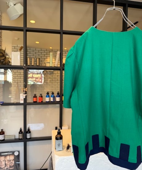Damon Petite／green retro tops