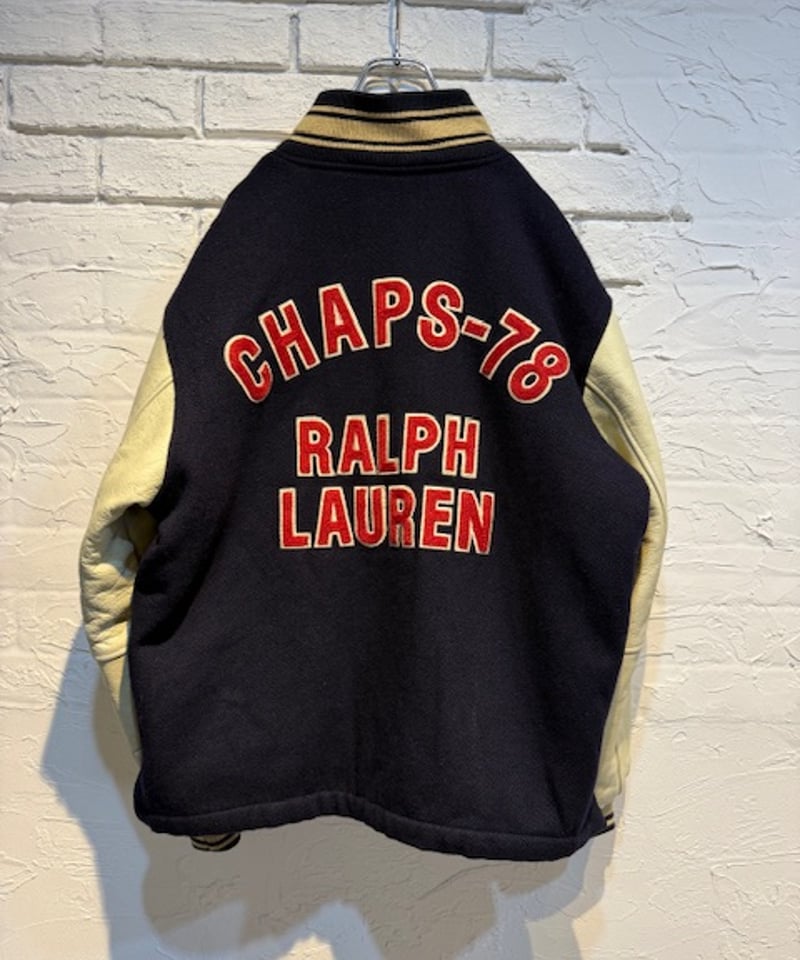 90s CHAPS RALPH LAUREN レザースリーブスタジャン | Hooray!!!
