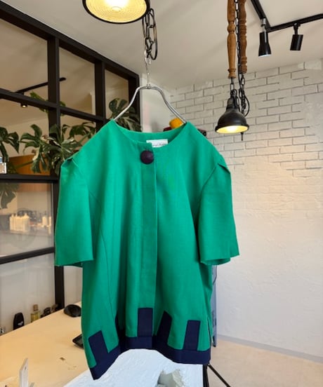 Damon Petite／green retro tops