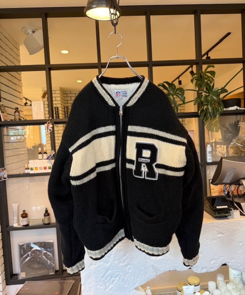 90s NFL RAIDERS ジップアップジャケット スタジャン 中ボア 90s NFL