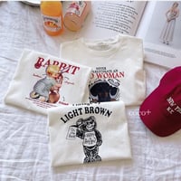 【size 90-140】3colors kids white Tshirt