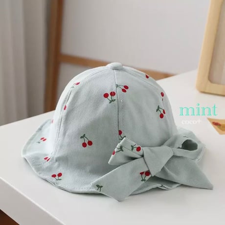 【5color】バックリボン あごひも付き チェリー ベビー & キッズ ハット