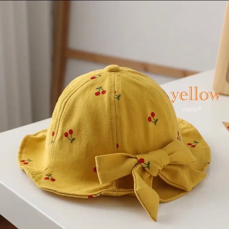 【5color】バックリボン あごひも付き チェリー ベビー & キッズ ハット