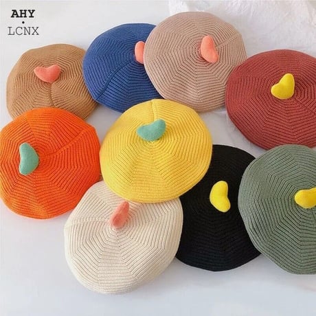 【9color】ハートモチーフ ベレー帽