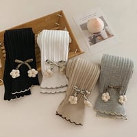 【4color】フラワー モチーフ フリル ロング レギンス