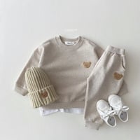 【size 80-120】5color ワンポイント ベアロゴ 長袖 スウェット セットアップ