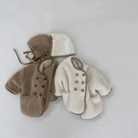 【size73-100】モコモコキッズコート 帽子 セット