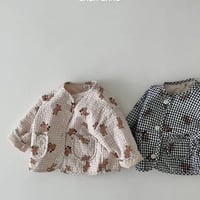 【size73-130】チェック ベア 襟なし アウター
