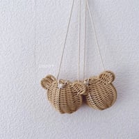 teddy bare kids basket shoulder bag