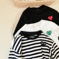 【size80-150】ハートロゴ キッズ 長袖 ロンT