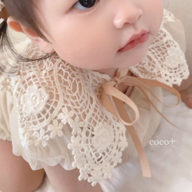 即納】フリル レース リボン ベビー 付け襟 | coco+