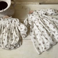 【size66-120】長袖フリル  フラワー ワンピース and ロンパース
