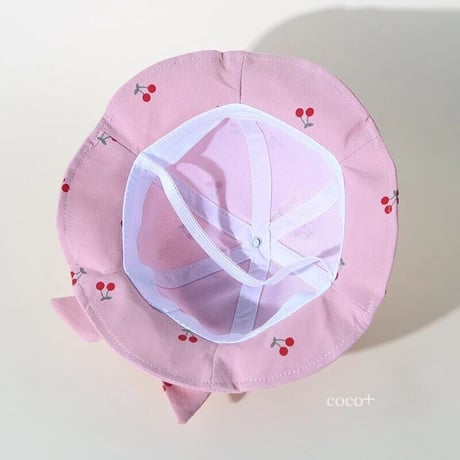 【5color】バックリボン あごひも付き チェリー ベビー & キッズ ハット