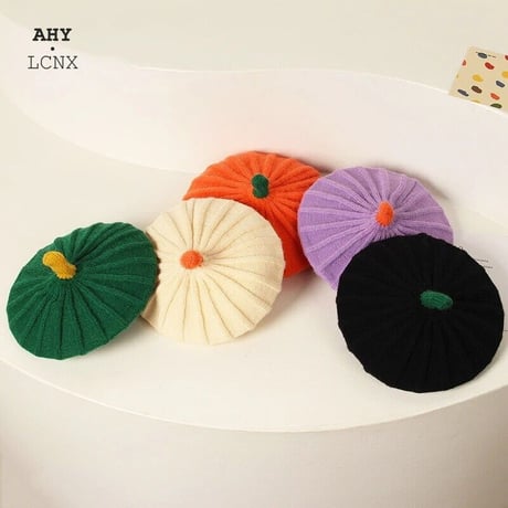 【5color】パンプキンベレー帽