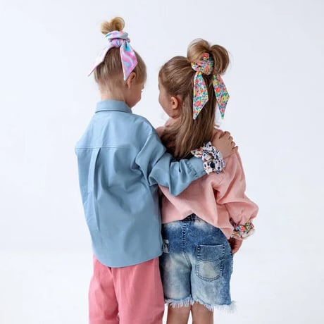 SCRUNCHIE w/TAIL COSMO テイル付き シュシュ コスモ柄 青色 ワンサイズ 3003-S26-COSMO