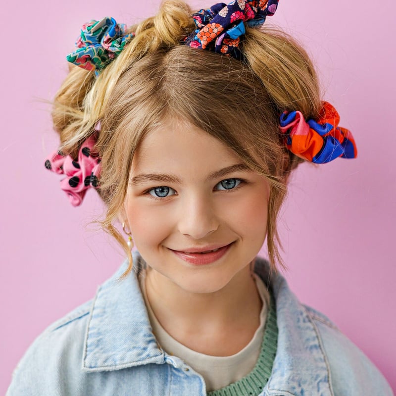 るーしー商品 MINI SCRUNCHIE LUCY シュシュ ミニ ルーシー柄 橙色 ワンサイズ 30