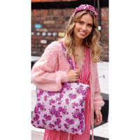 BEACH BAG ROSIE ビーチバッグ ローズ柄 ピンク色 ワンサイズ SWIMBAG-ROS