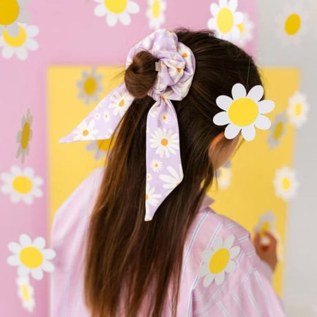 SCRUNCHIE w/TAIL COSMO テイル付き シュシュ コスモ柄 青色 ワンサイズ 3003-S26-COSMO
