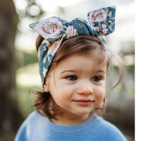 HEADBAND LADY ROSA  ヘッドバンド レディーローズ柄  緑色 ベビー～8歳サイズ 1001-S3-LRS