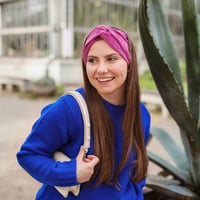 TWIST HEADBAND VELVET FUSCHA ツイスト ヘッドバンド ヴェルヴェット フューシャピンク 1002-F3-VFUS