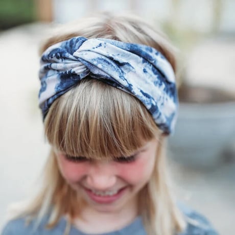 TWIST HEADBAND WILD SPOTS ツイスト ヘッドバンド レオパード柄 青色 1002-S4-WIL