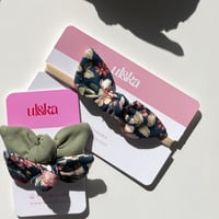 BOW RUBBER HEADBAND OPHELIA リボン ヘッドバンド オーフィリア柄 緑色 Fサイズ 1004-F5-OPH