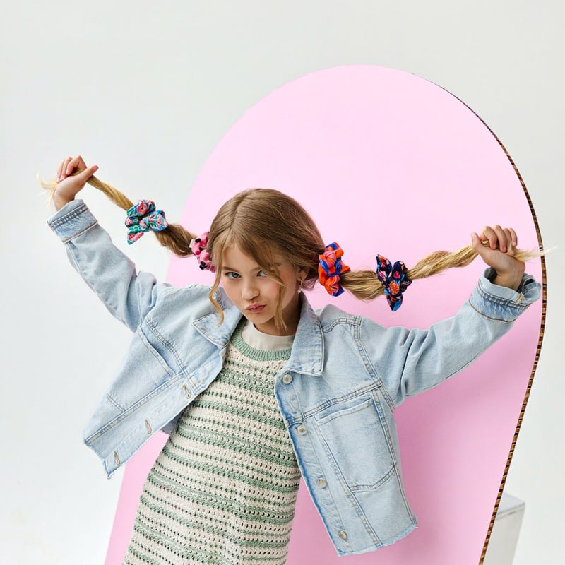 るーしー商品 MINI SCRUNCHIE LUCY シュシュ ミニ ルーシー柄 橙色 ワンサイズ 30