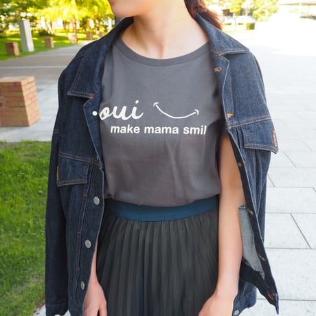 oui make mama smile autumn T-shirt 全2色　WM・WLサイズ　ouimama