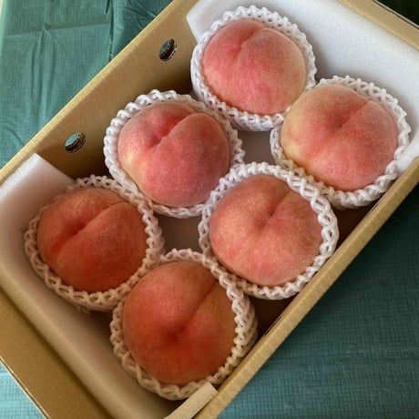朝採れ桃 【浅間白桃】 山梨県甲州玉宮産　箱詰め　約２ｋｇ （大玉×6個前後）