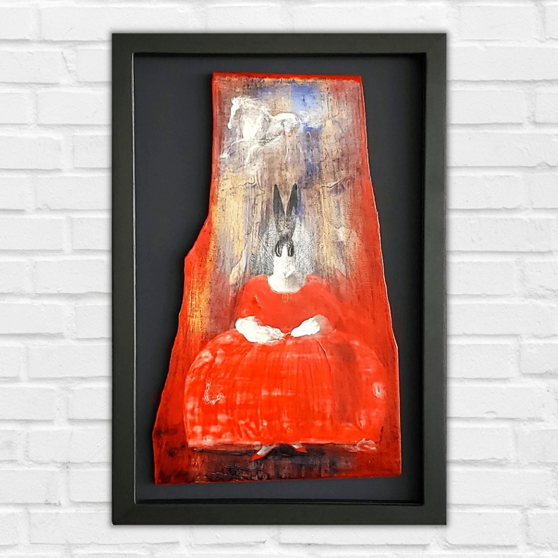 油絵 絵画【黒うさぎ】 d78e02973a8e087efb4cb2cb768258