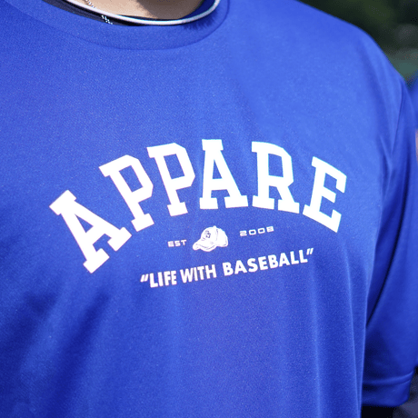 【予約販売】APドライTシャツ "LIFE WITH BASEBALL" ブルー