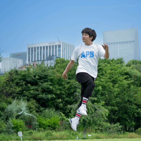 【予約販売】APB ビッグロゴTシャツ　ホワイト×ブルー