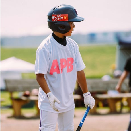 【予約販売】Jrサイズ APB ビッグロゴTシャツ　ホワイト× ピンク