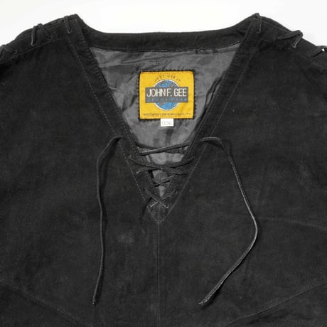 80s- Suede Laceup Pullover