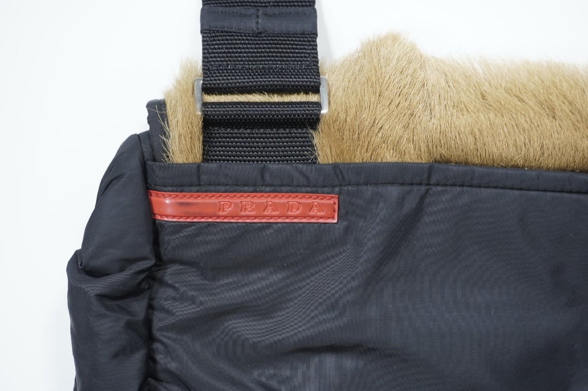 Early 00s【PRADA SPORT】Kid fur docking nylon sho