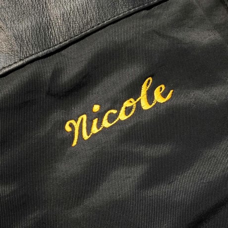 90s- Nylon & Leather Versity Jacket