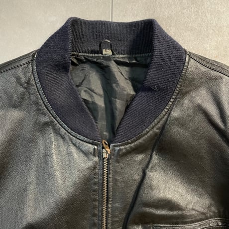 80s- Leather Zip up Blouson