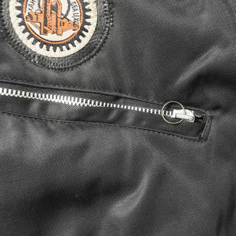 90s- Euro Nylon × Leather Bomber Jacket