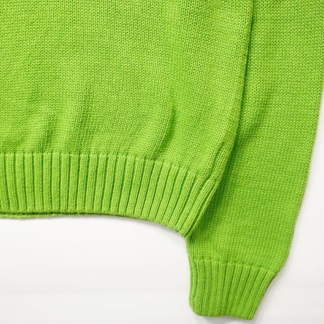 00s "CHAPS" Neon Green Cotton Knit Sweater