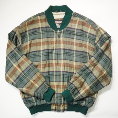 80s-90s Euro Linen × Rayon Bomber Jacket