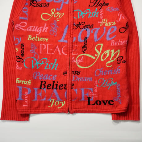 90s Y2K Style Cotton Zip Up knit